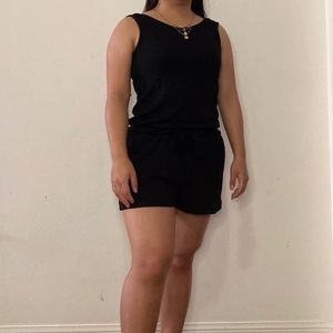 NWT Bluenotes black romper with front tie
